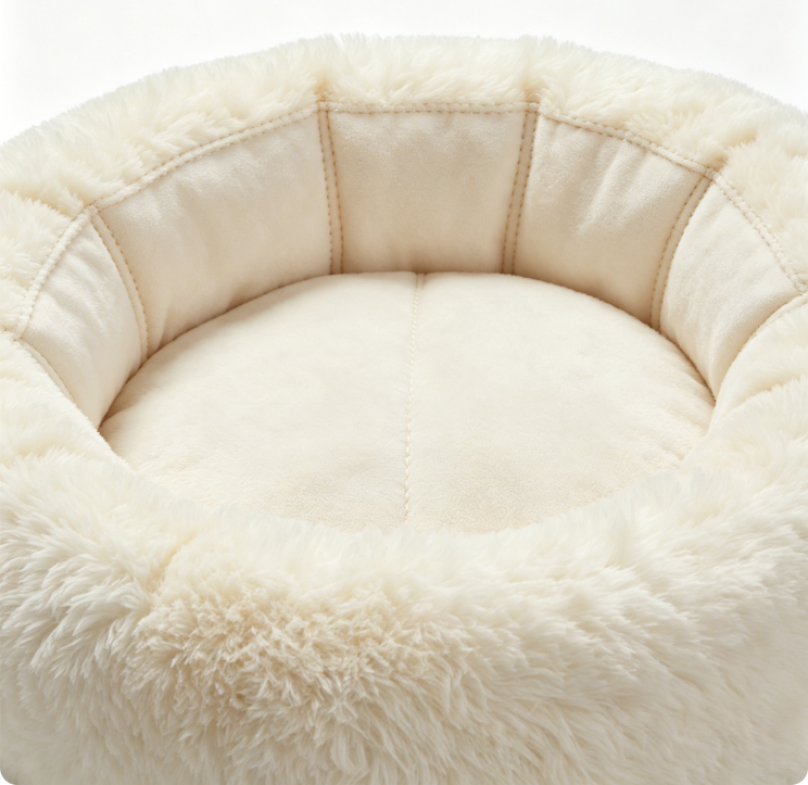 HassonPaw-Lit pour chat, lit pour chien, lit pour animal en peluche, forme ronde