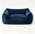 HanssonPaw Lit canin bleu marine, mousse alvéolée, housse amovible lavable imperméable